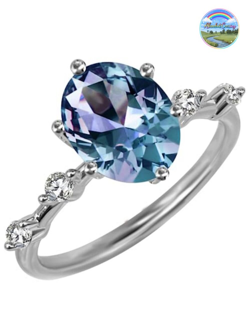 Lab Created Alexandrite Ring 925 Sterling Silver June Birthstone Vintage Halo